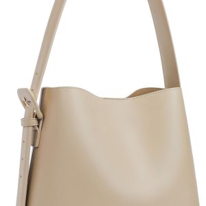 Leather bucket shoulder bag