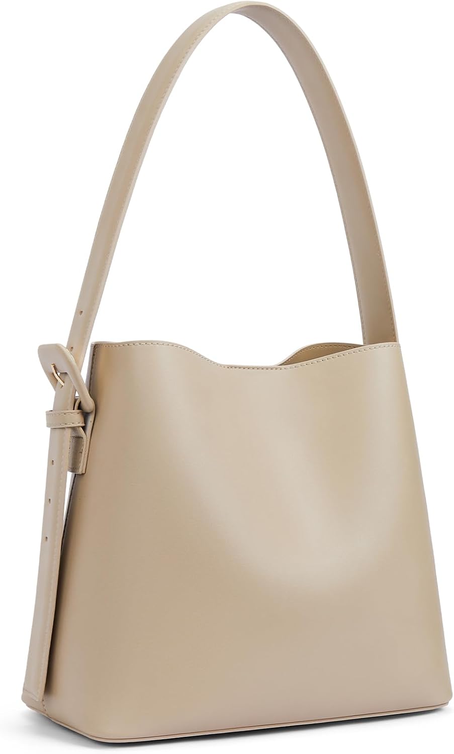 Leather bucket shoulder bag