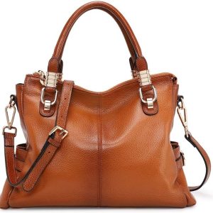 Women soft genuine leather handbag