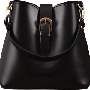 Vegan leather bucket bag